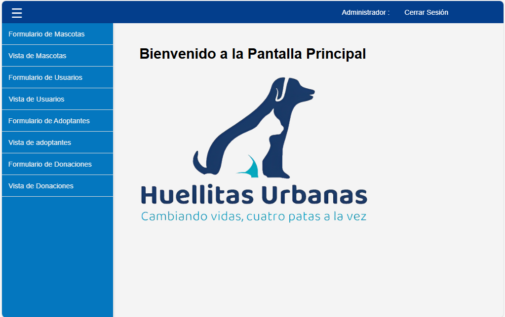 sistema de adopciones de mascotas